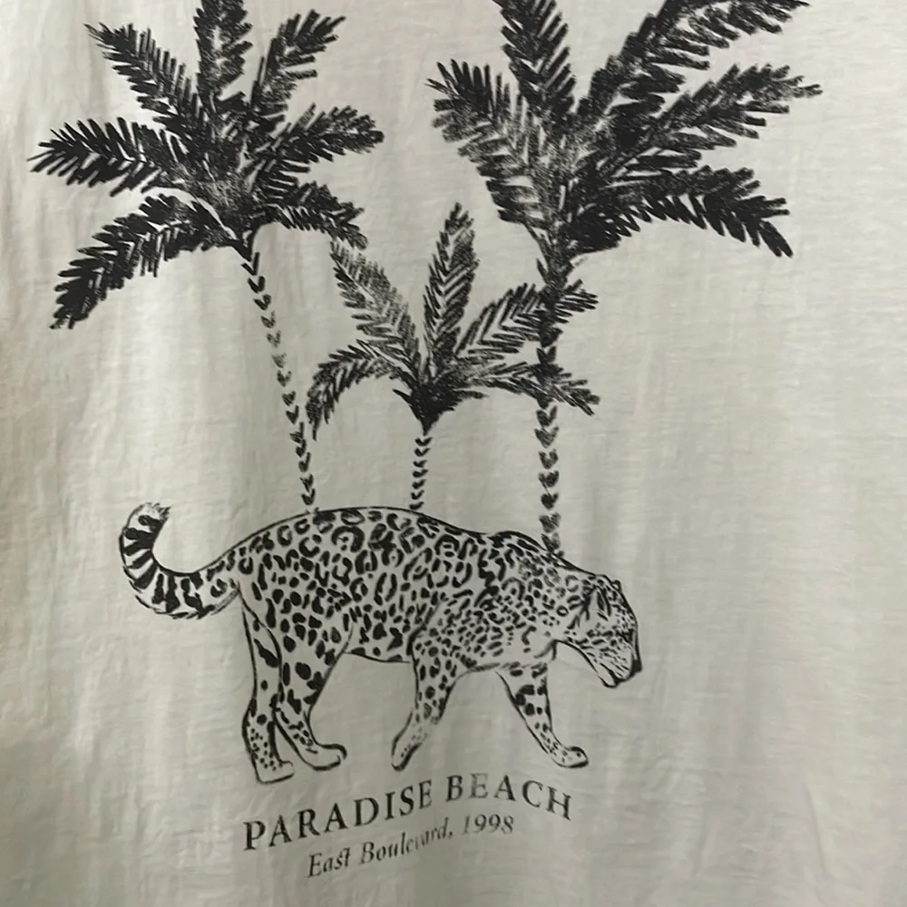 H&M cream/paradise beach cotton T-shirt | NWOT - Picture 9 of 11
